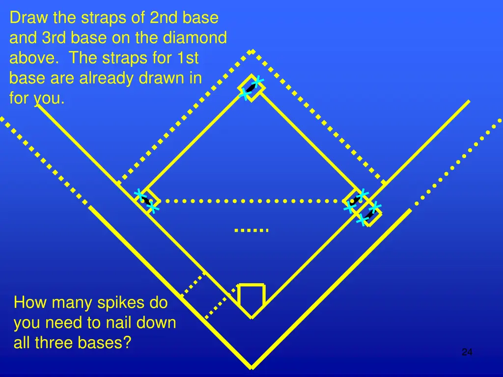 draw the straps of 2nd base and 3rd base