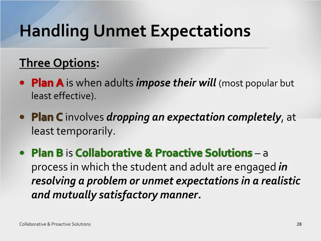 handling unmet expectations