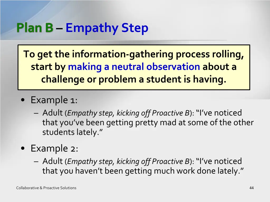 plan b empathy step 1