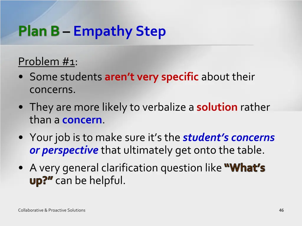 plan b empathy step 3