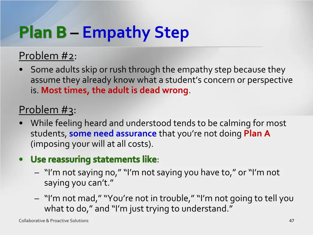 plan b empathy step 4