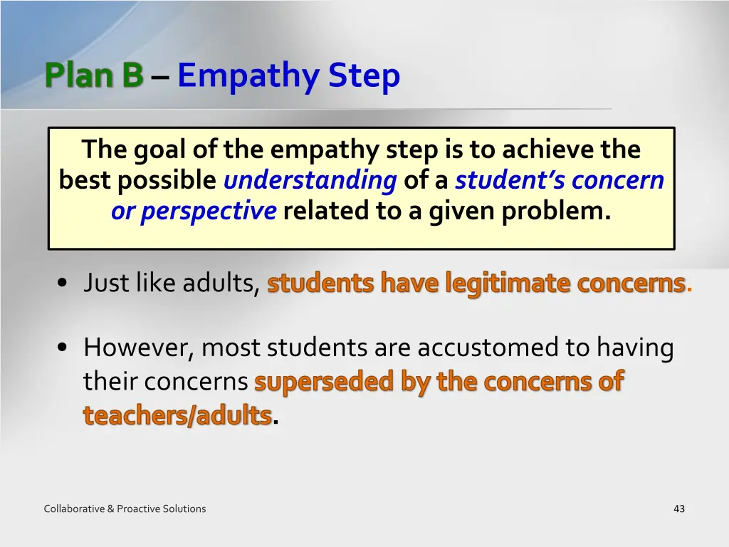 plan b empathy step