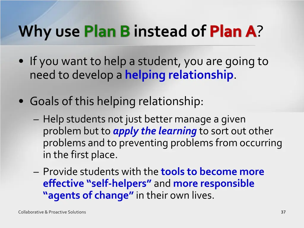 why use plan b instead of plan a