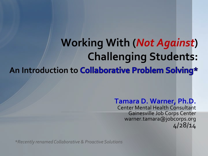 working with not against challenging students