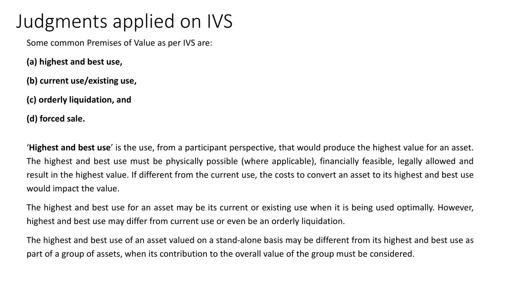 judgments applied on ivs