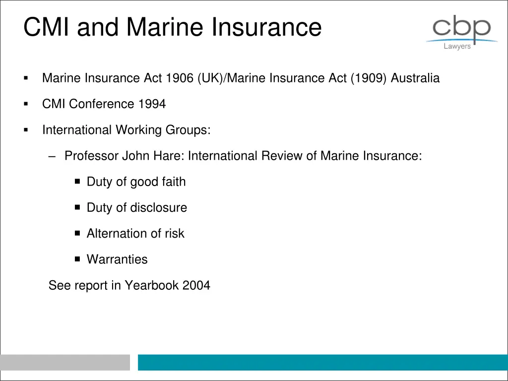 cmi and marine insurance