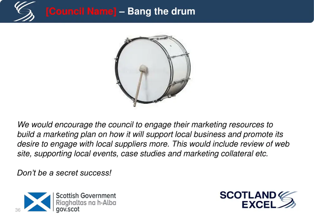 council name bang the drum