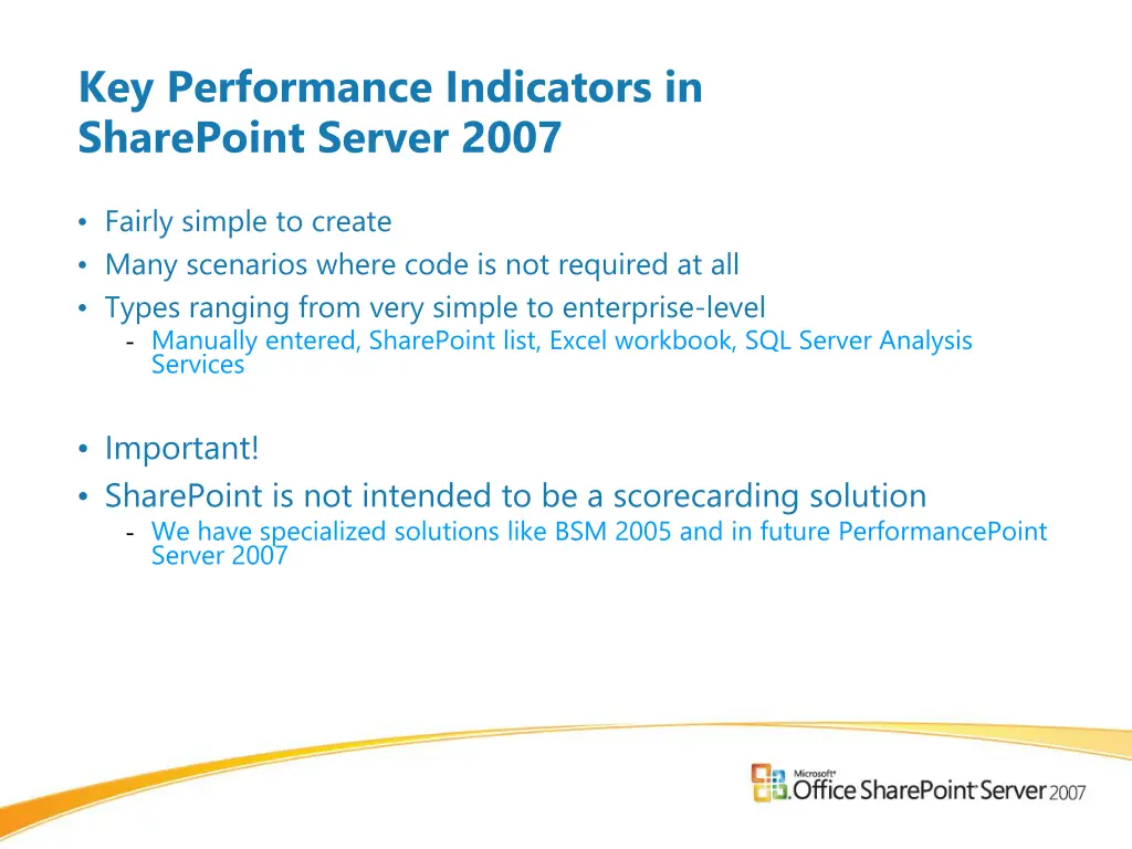 key performance indicators in sharepoint server