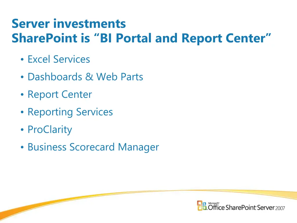 server investments sharepoint is bi portal