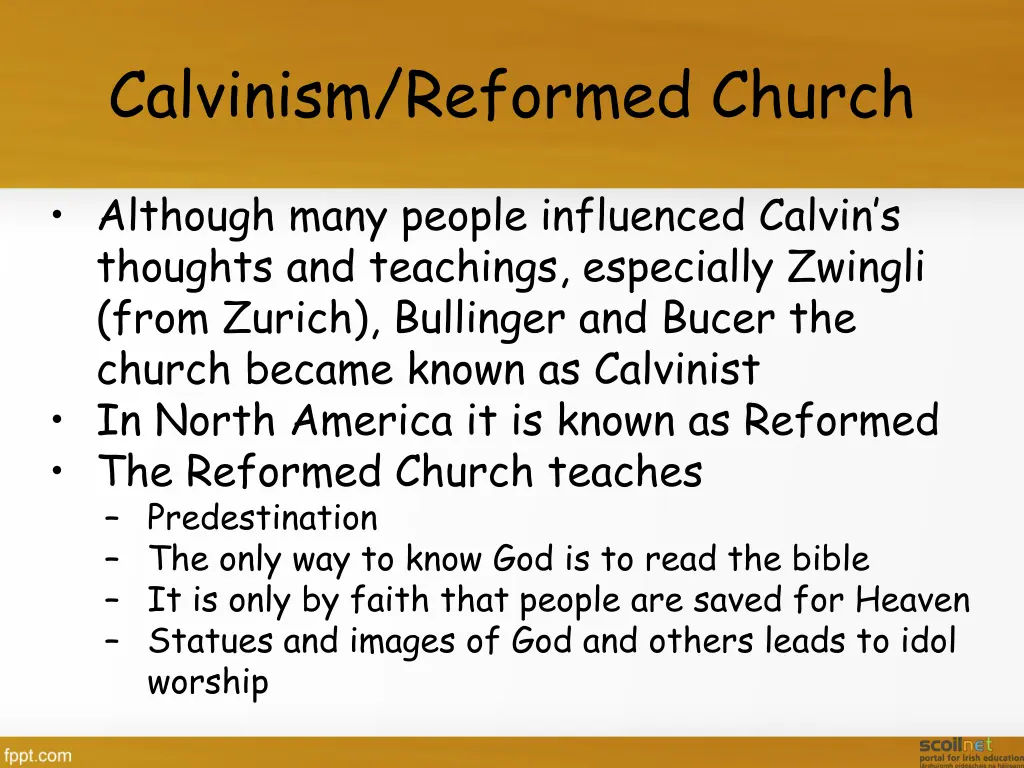 calvinism reformed church