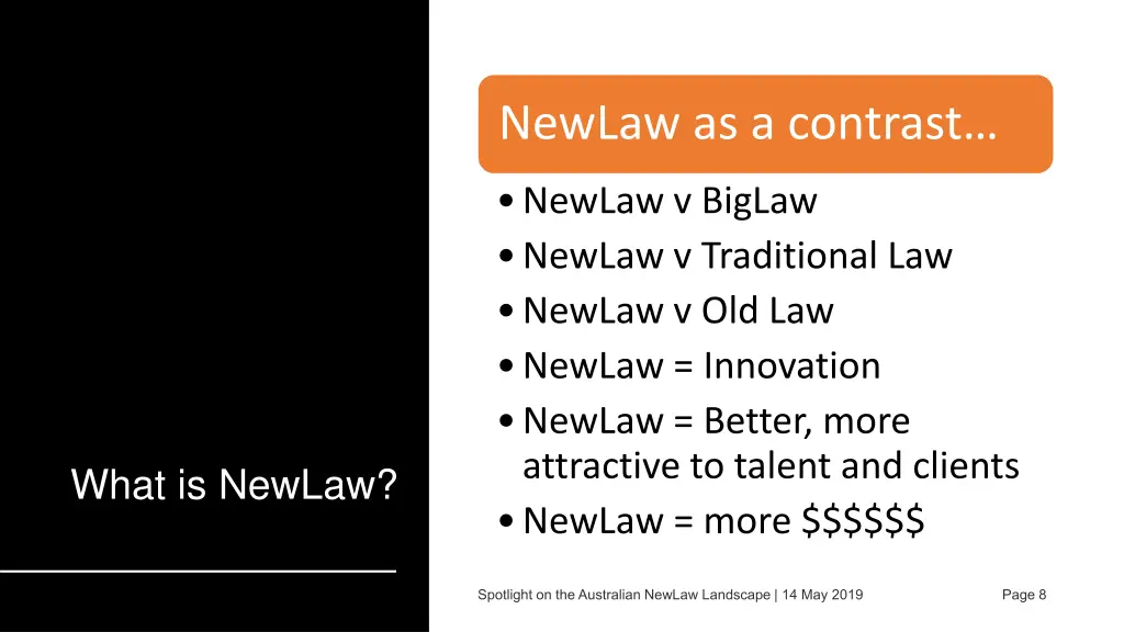 newlaw as a contrast