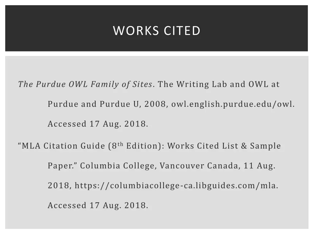 works cited