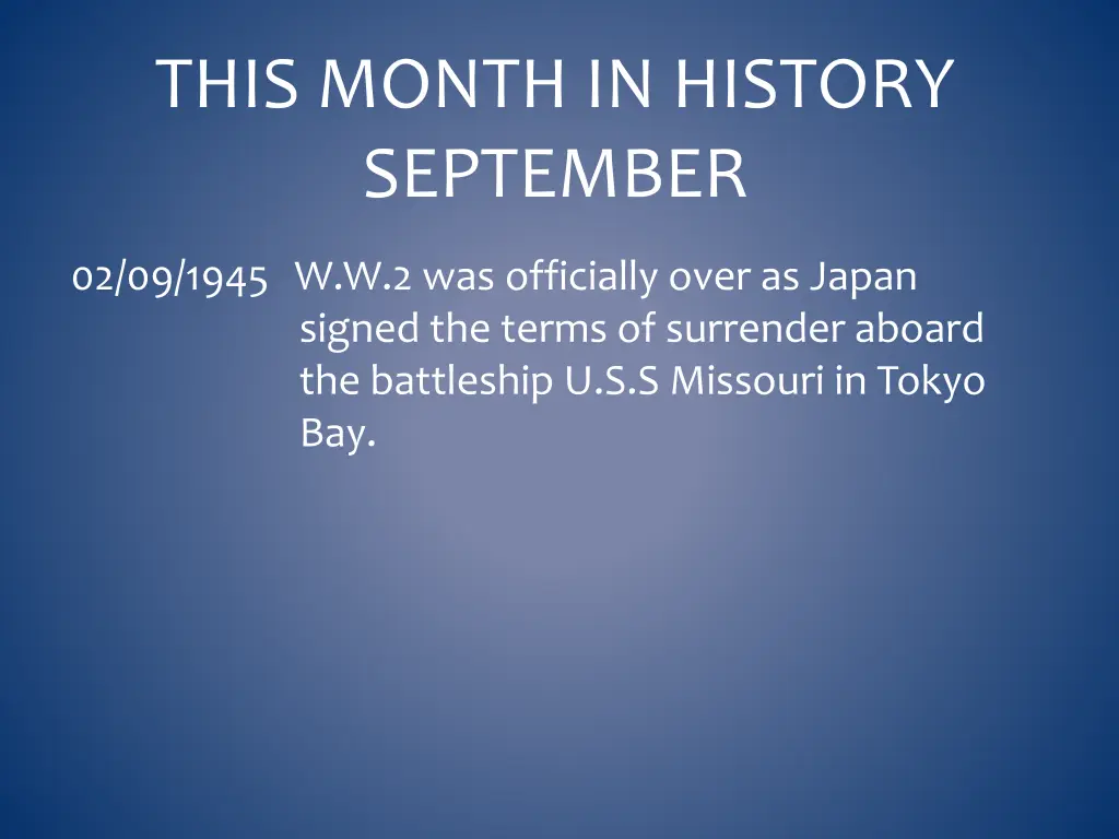 this month in history september 1