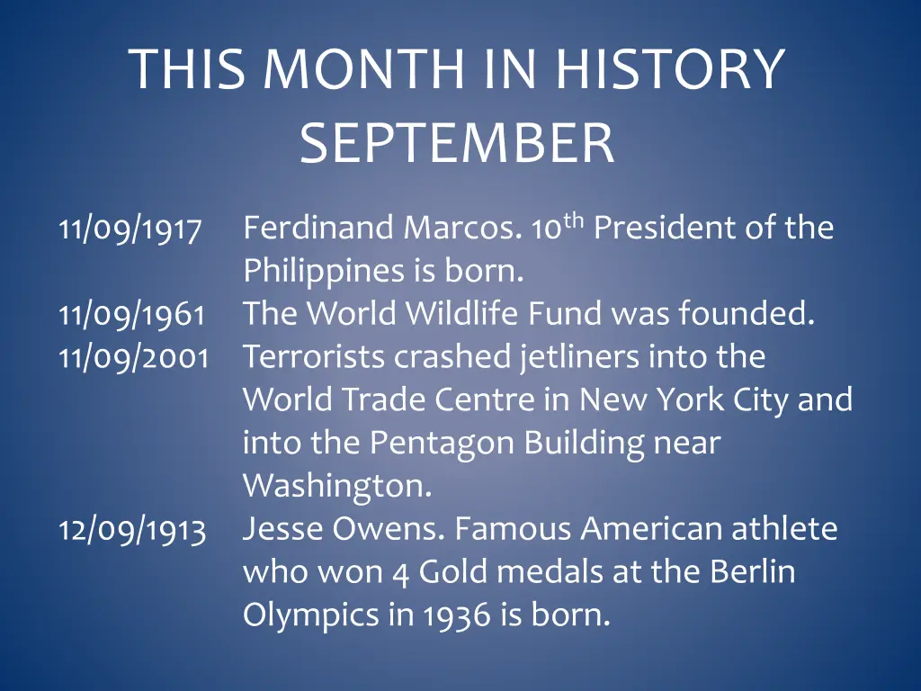 this month in history september 14