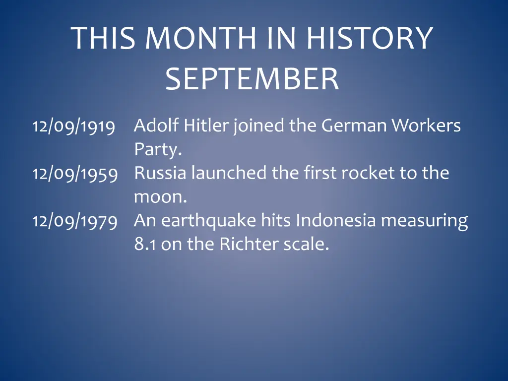 this month in history september 16