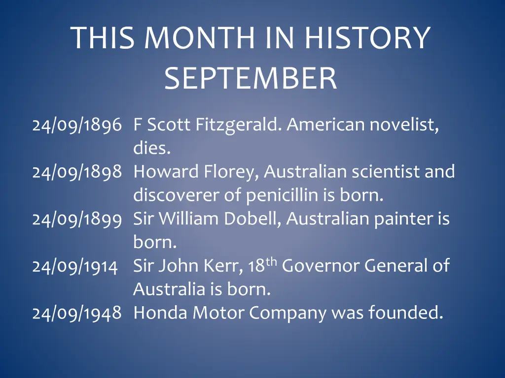 this month in history september 24