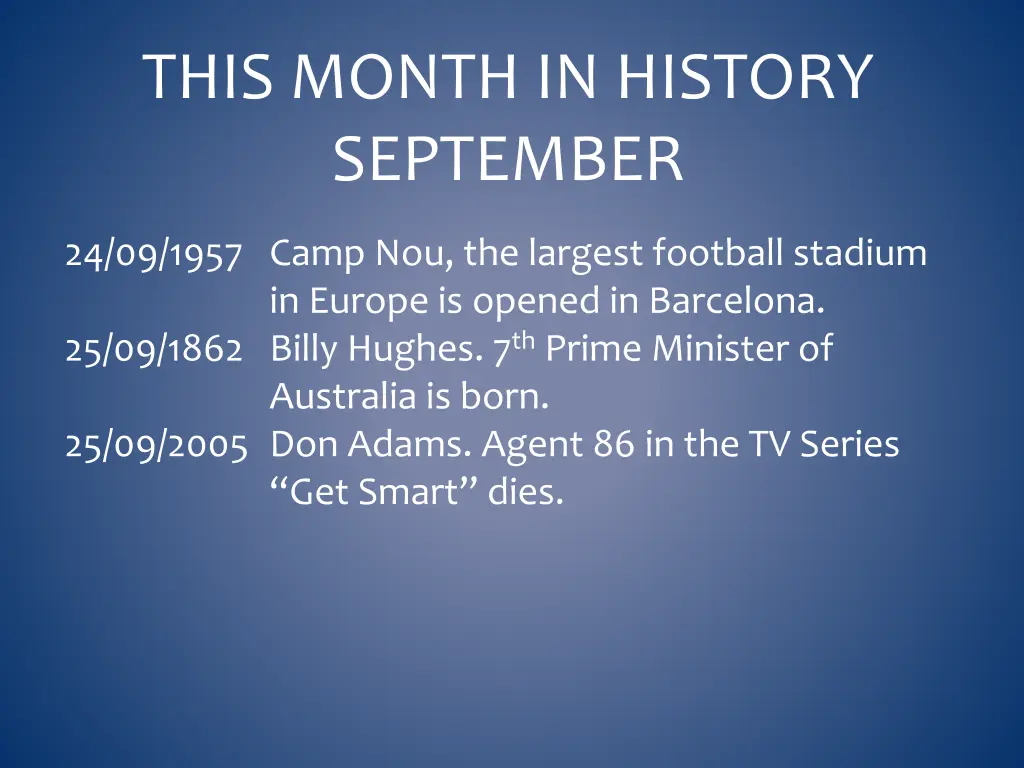 this month in history september 25