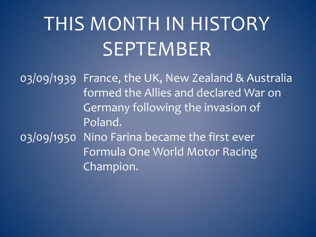 this month in history september 4