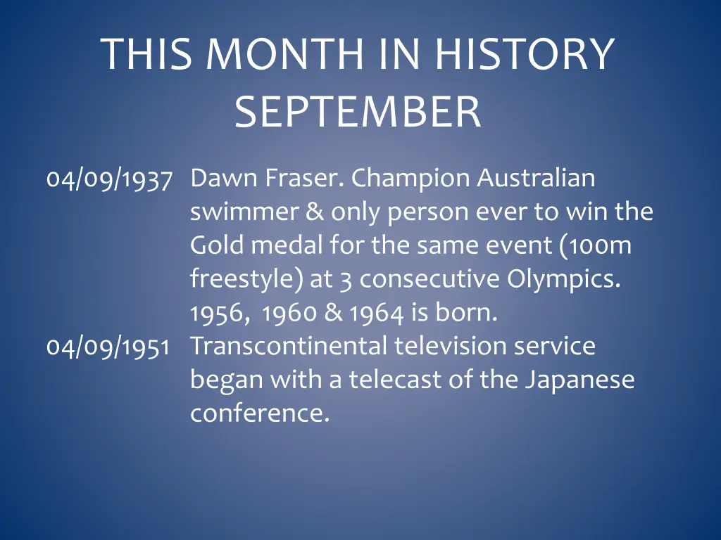 this month in history september 5