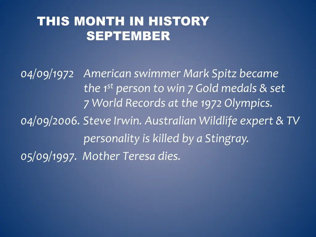 this month in history september 6