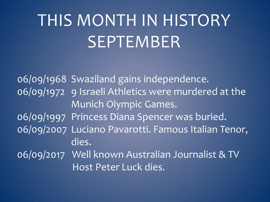 this month in history september 7