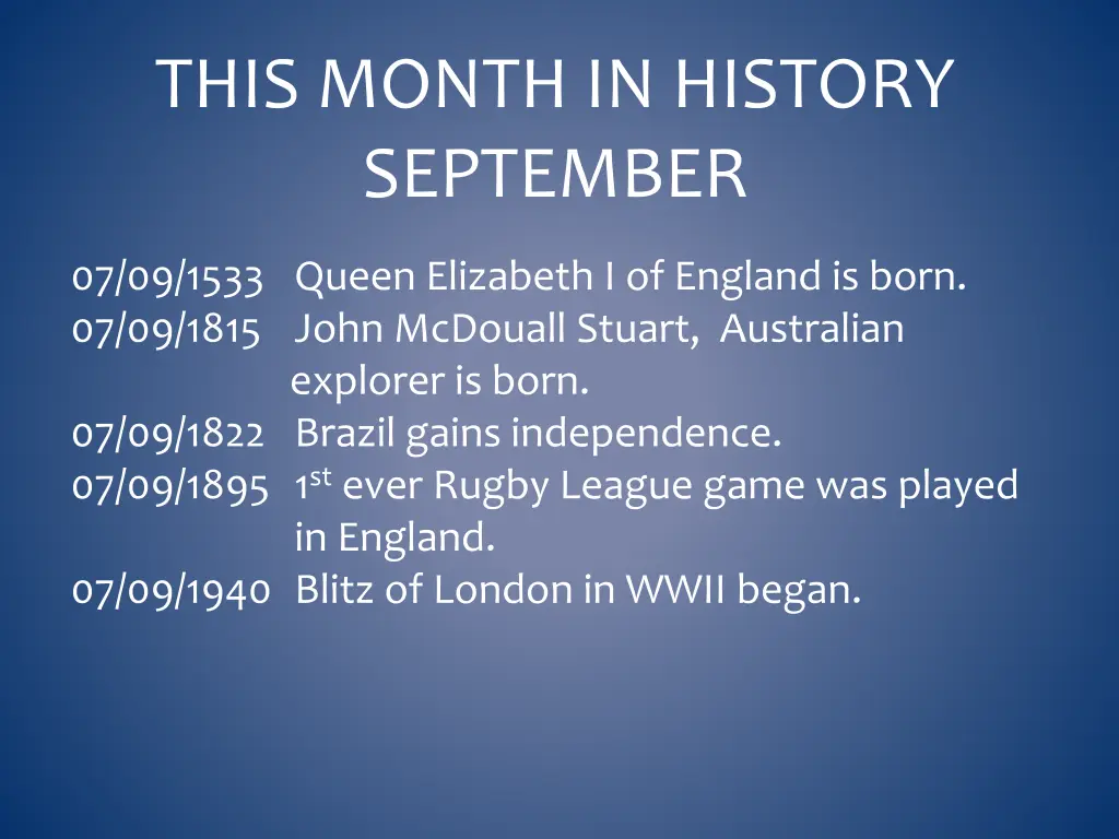 this month in history september 8