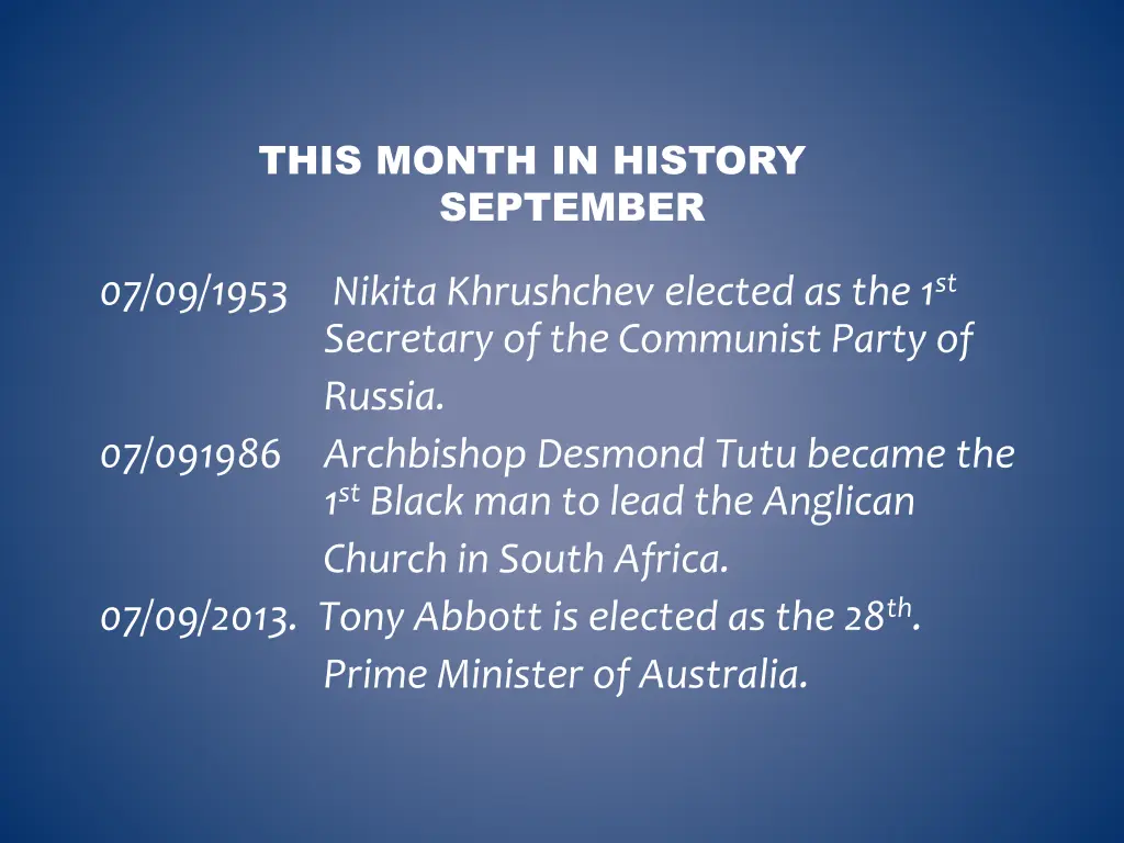 this month in history september 9