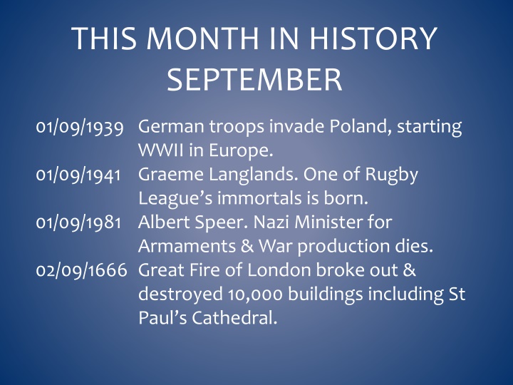 this month in history september