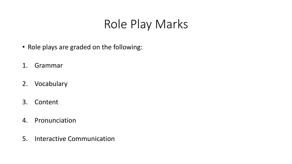 role play marks