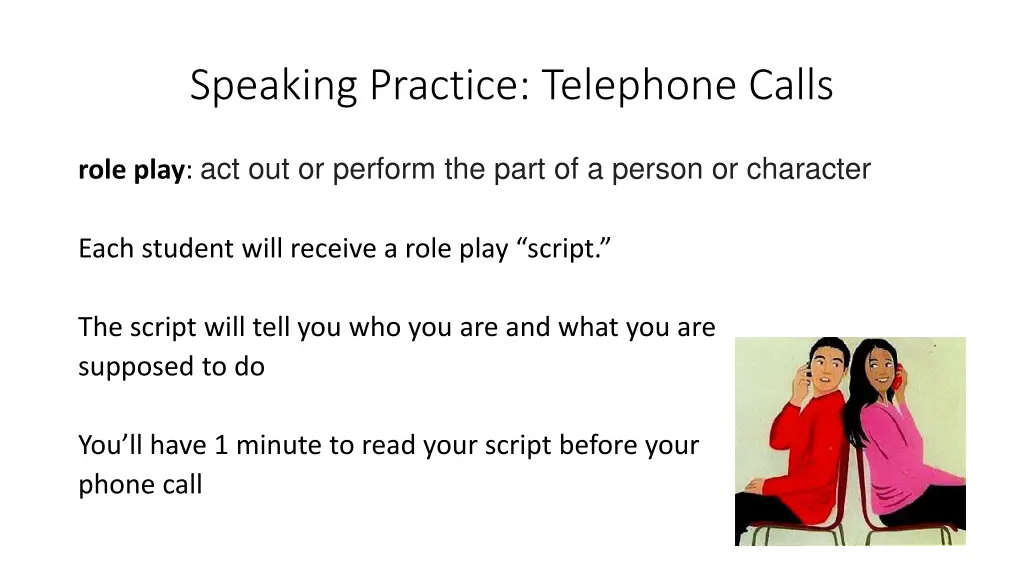 speaking practice telephone calls