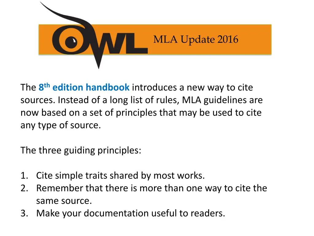 mla update 2016