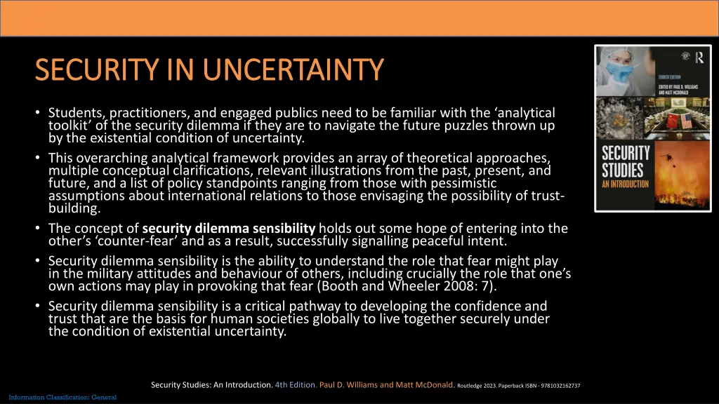 security in uncertainty security in uncertainty