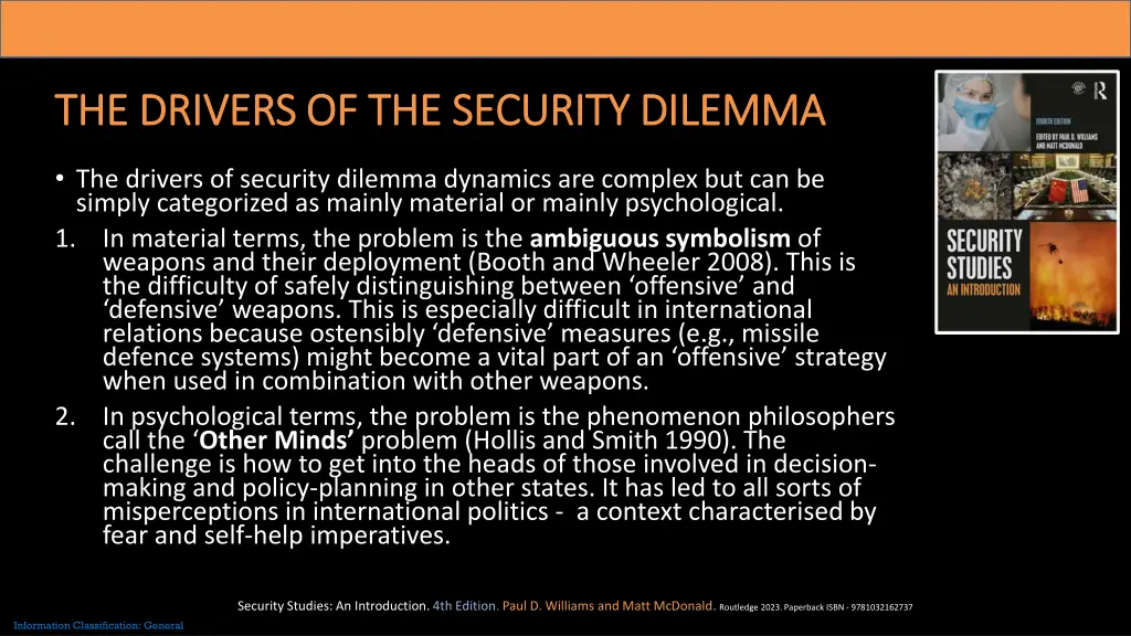 the drivers of the security dilemma the drivers