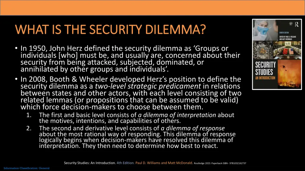 what is the security dilemma what is the security