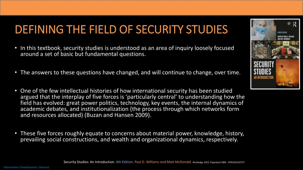 defining the field of security studies defining