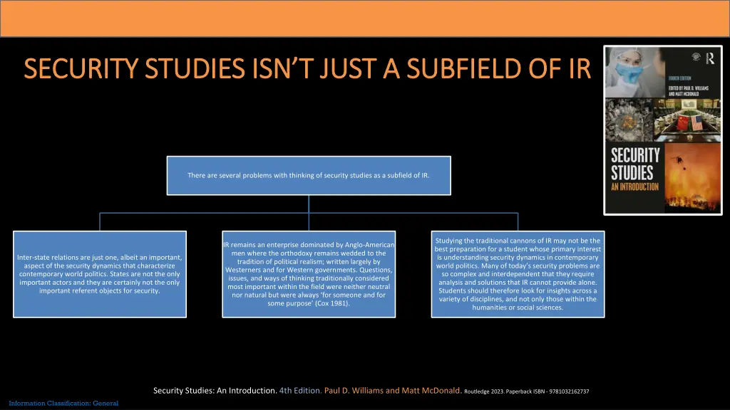 security studies isn t just a subfield