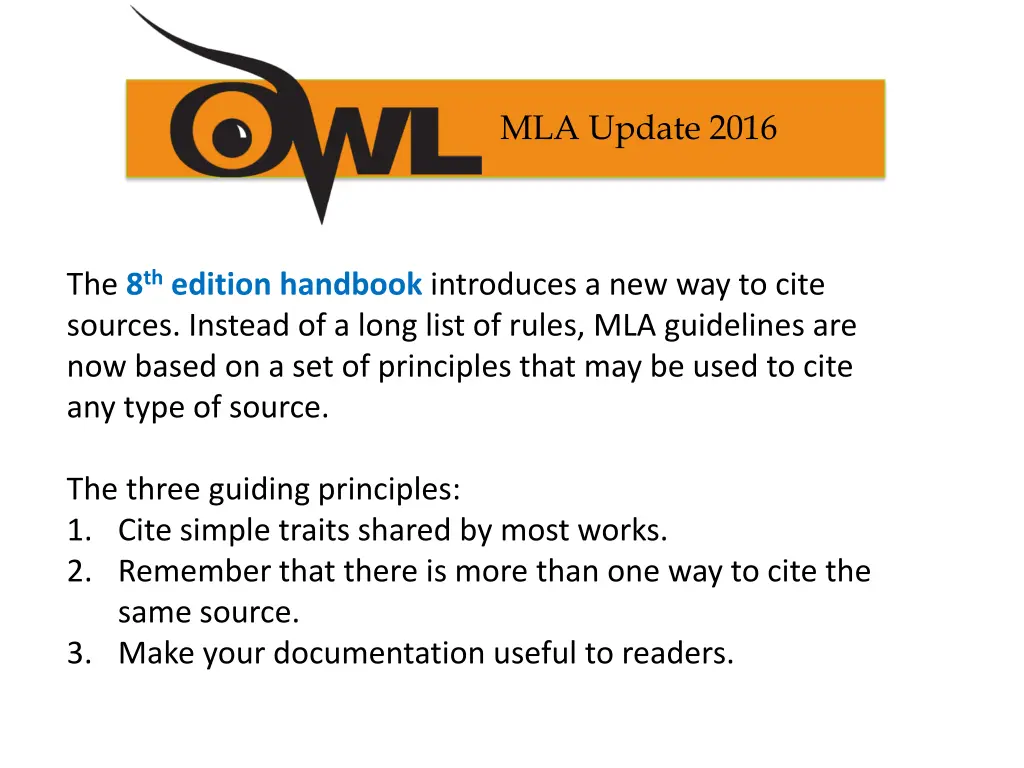 mla update 2016