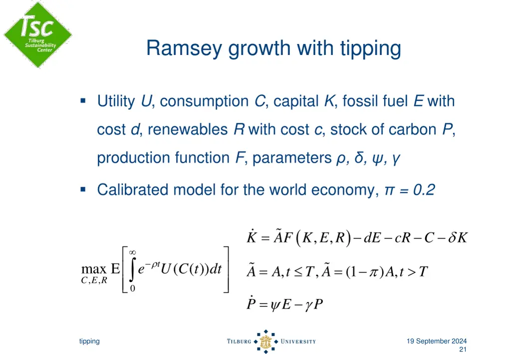 ramsey growth with tipping