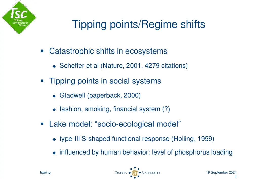 tipping points regime shifts