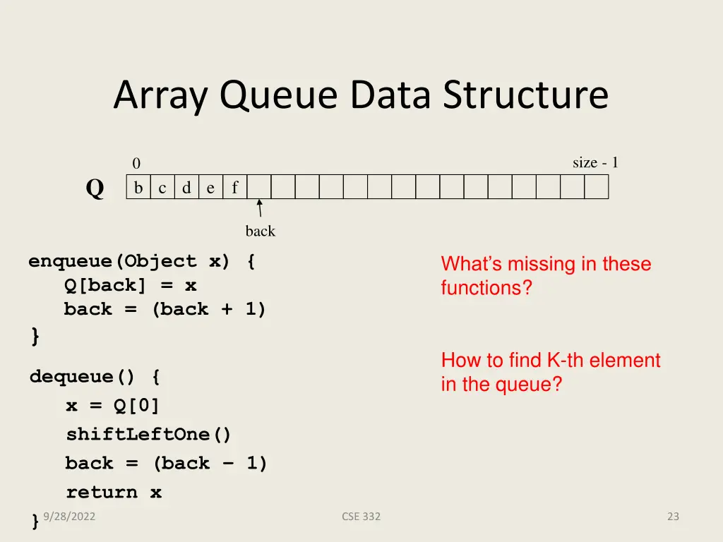 array queue data structure