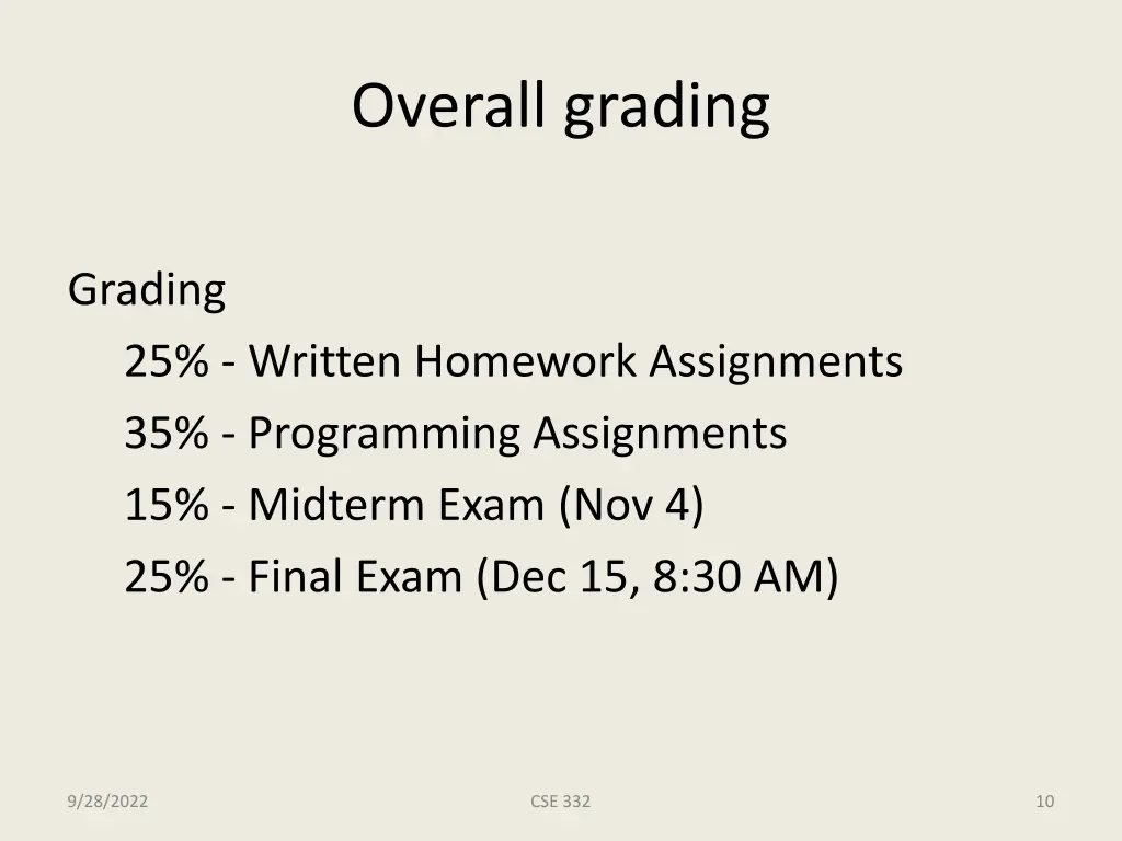 overall grading