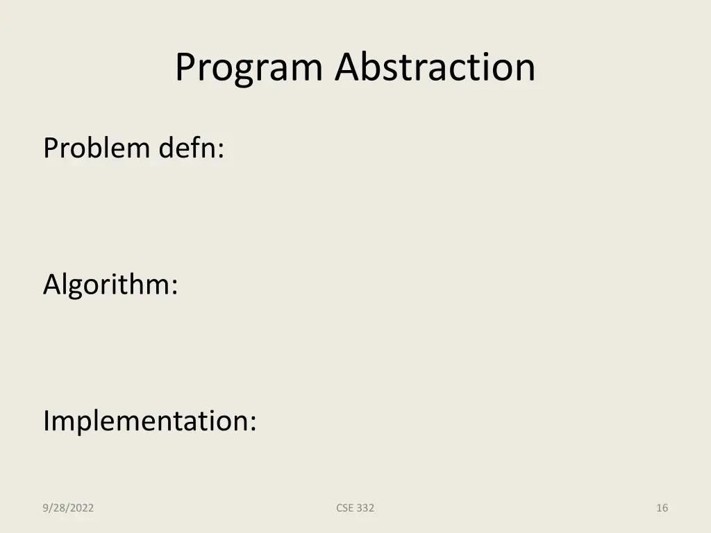 program abstraction