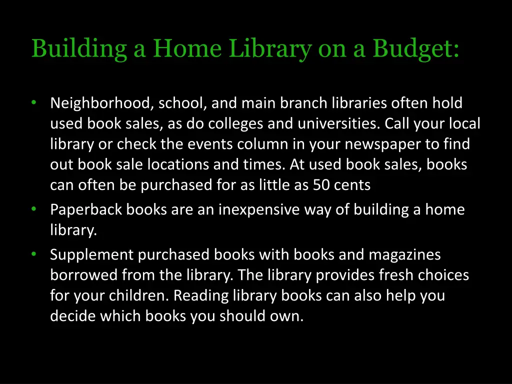 building a home library on a budget