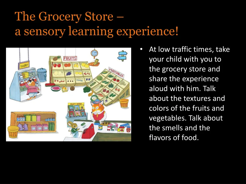 the grocery store a sensory learning experience