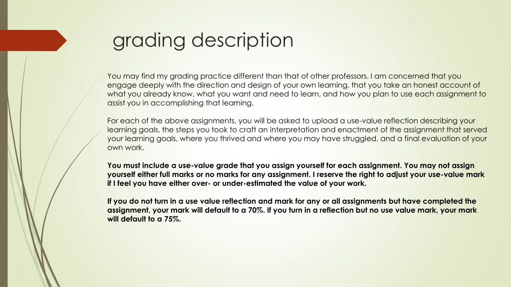 grading description