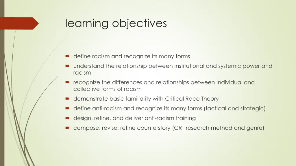 learning objectives