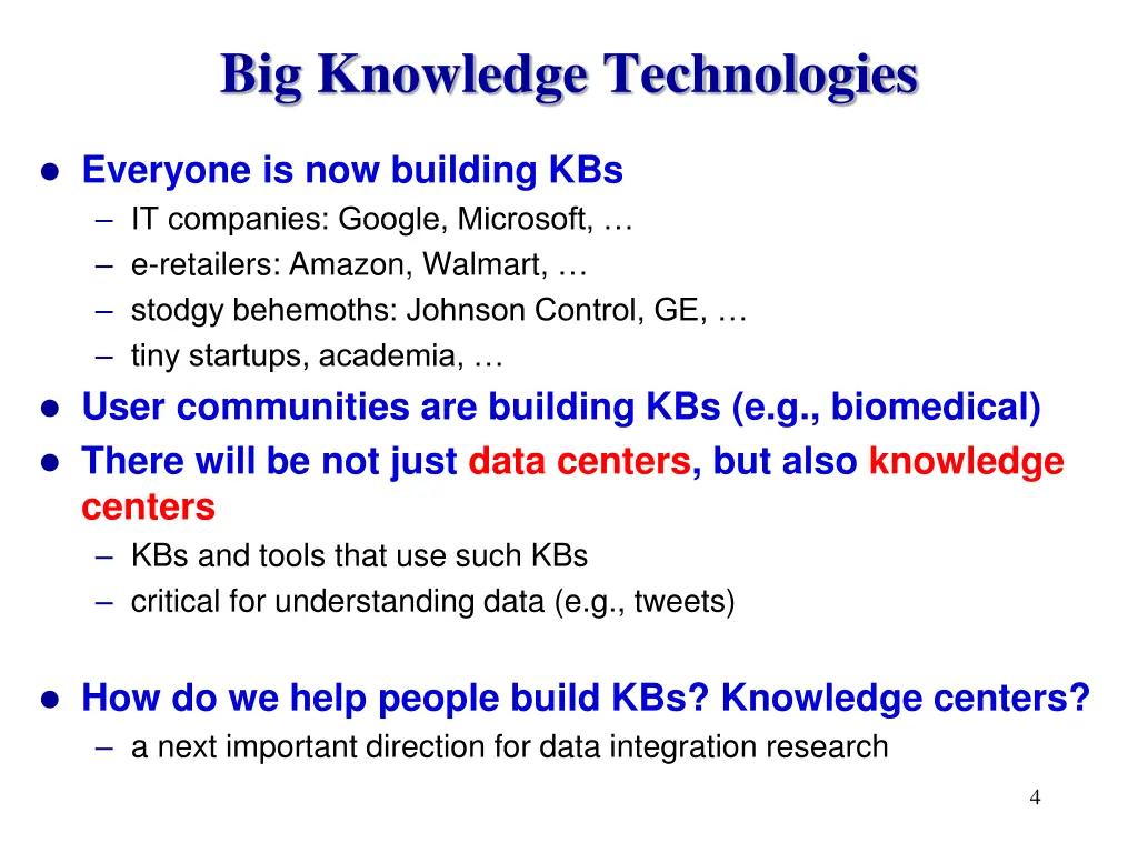 big knowledge technologies