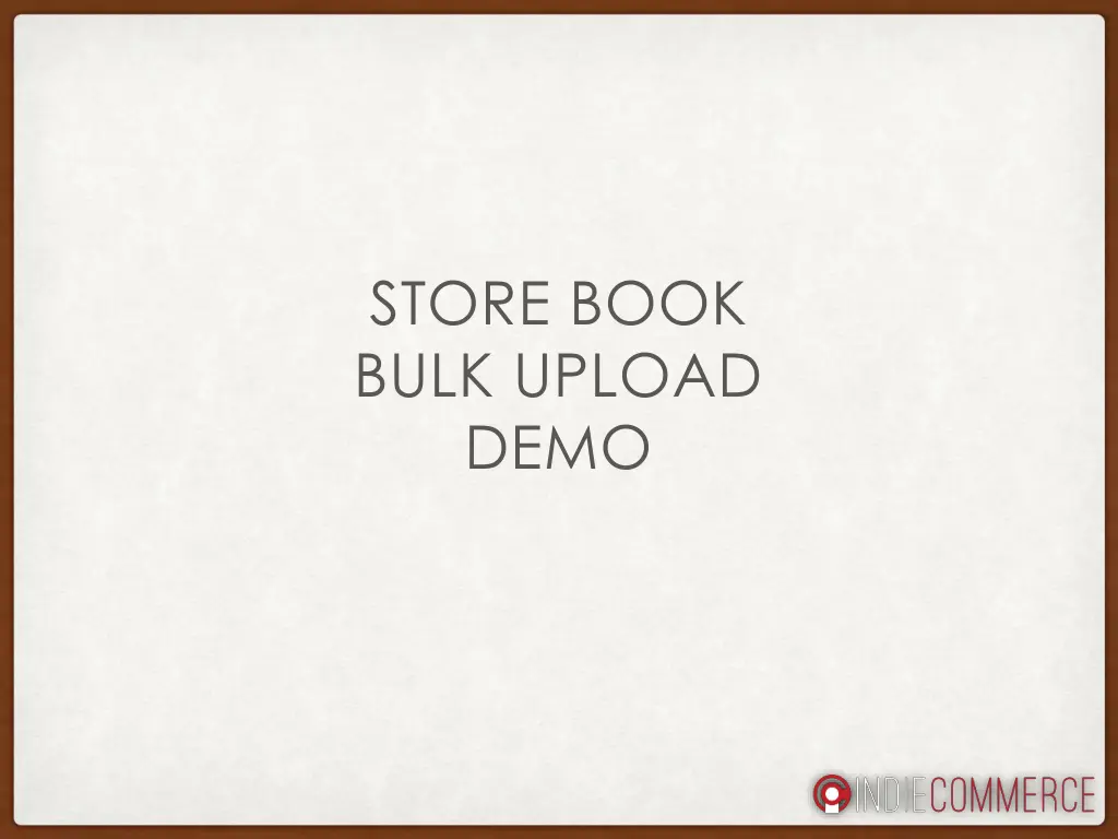 store book bulk upload demo