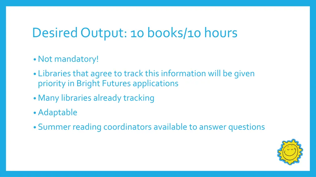 desired output 10 books 10 hours