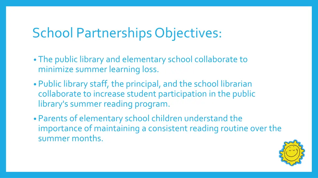 school partnerships objectives